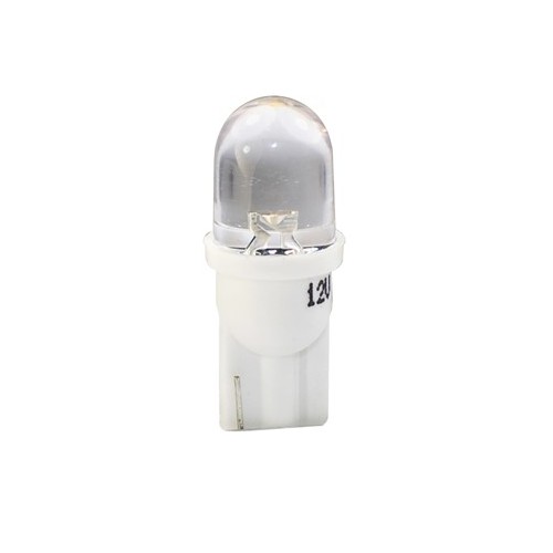 T10  12V  1 x Flux Round 180° 8mm  P : 0.29 W  Blanc Chaud 