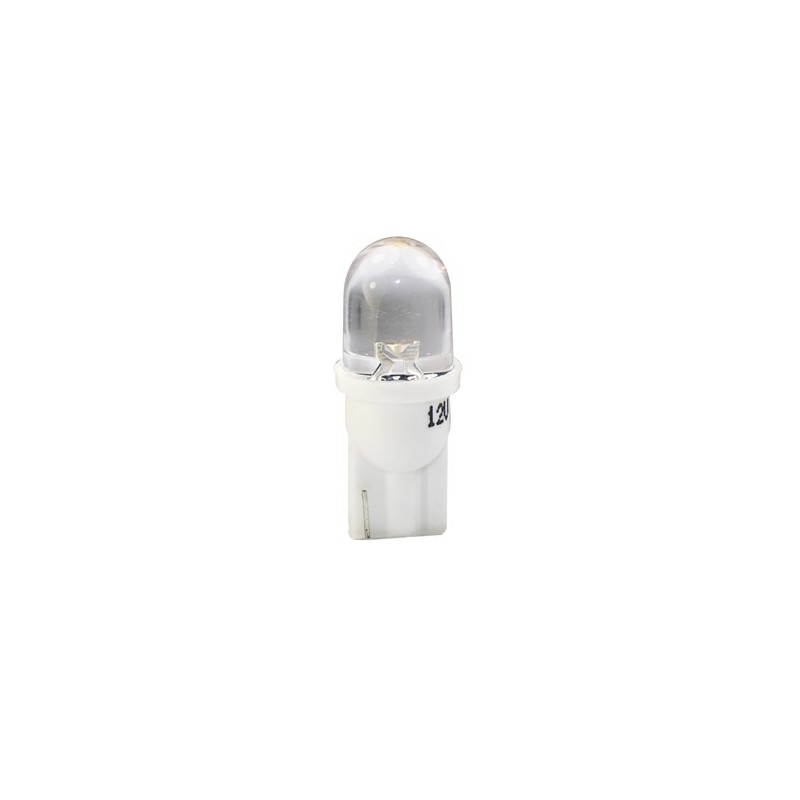 T10  12V  1 x Flux Round 180° 8mm  P : 0.29 W  Blanc Chaud 