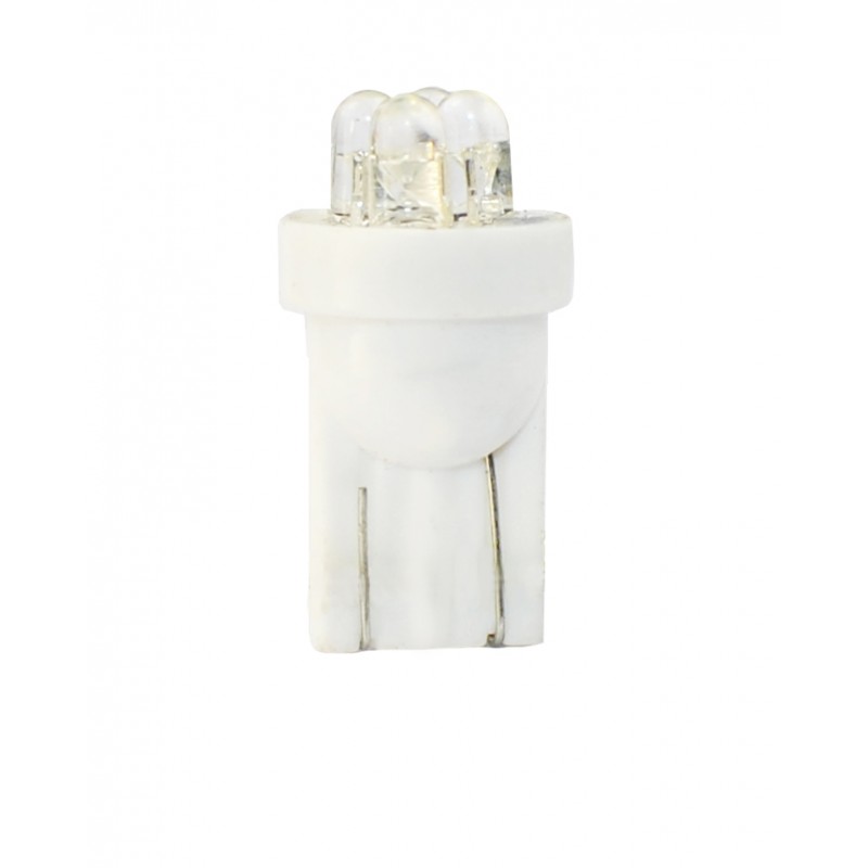 T10  12V  4 x Flux 3mm   P : 0.96 W  Blanc