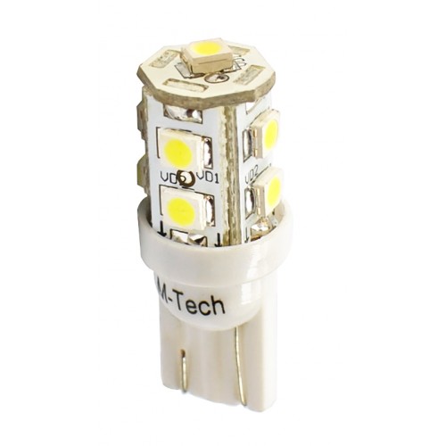 Blister 2 ampoules à LED W5W - T10 - 12V - 0.72 W - 4 x SMD 3528 - Blanc