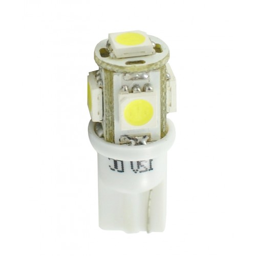 Blister 2 ampoules à LED W5W - T10 - 12V - 1.20 W - 5 x SMD 5050 - Blanc