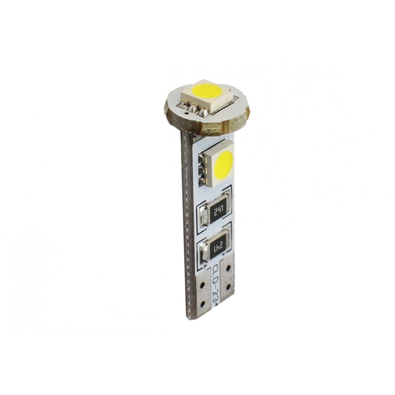 T10  12V  3 x SMD 5050 Canbus  P : 0.72 W  Blanc