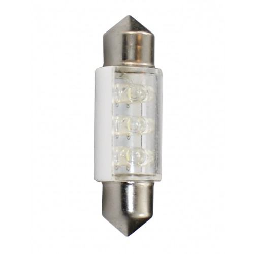 Blister 2 ampoules à LED C5W - 36mm - 12V - 0.37W - 6*3 mm Led Flux - Blanc