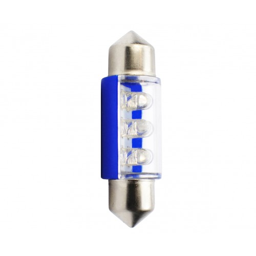 36 mm  - 12V  6x3mm Led Flux  P : 0.37 W  Bleu 