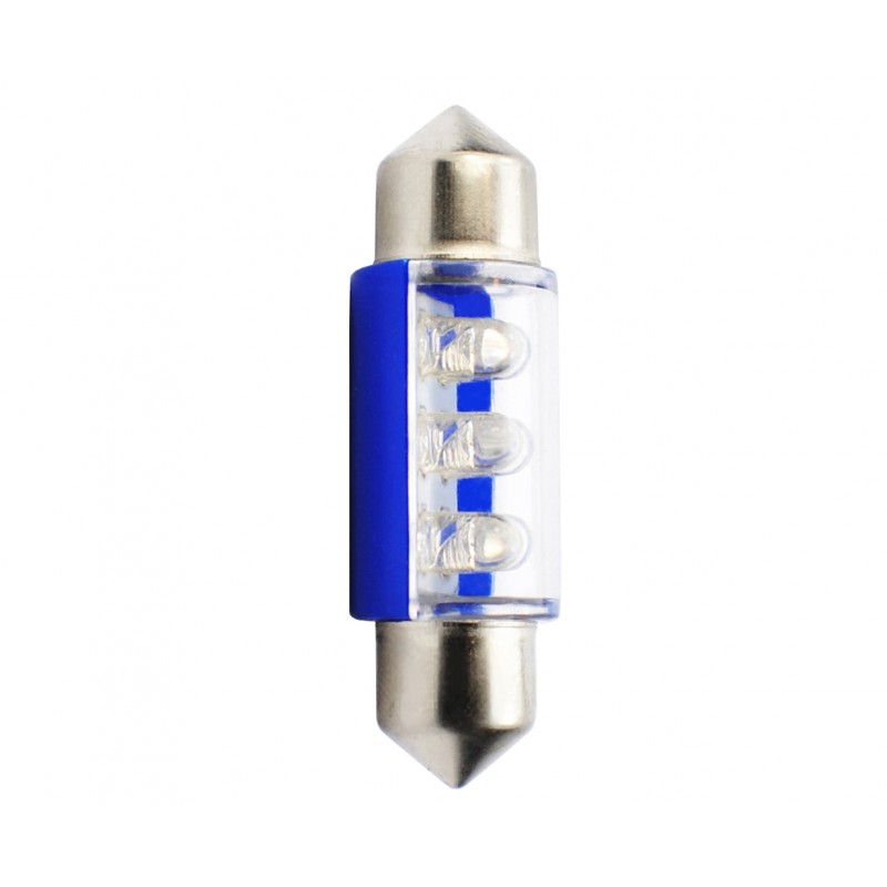 36 mm  - 12V  6x3mm Led Flux  P : 0.37 W  Bleu 