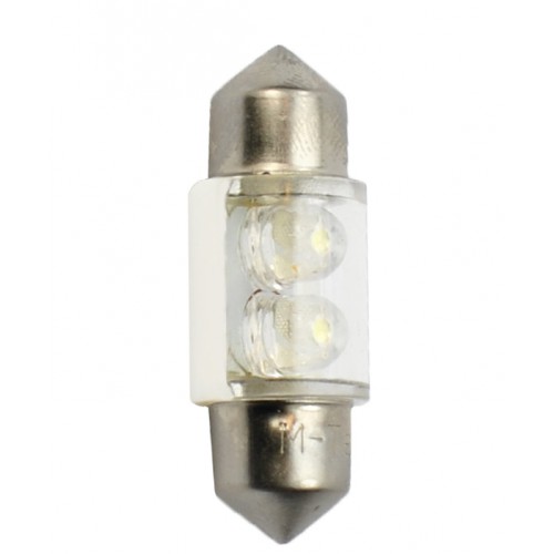 Blister 2 ampoules à LED C5W - 31mm - 12V - 0.40W - 2*3 mm Led Flux - Blanc