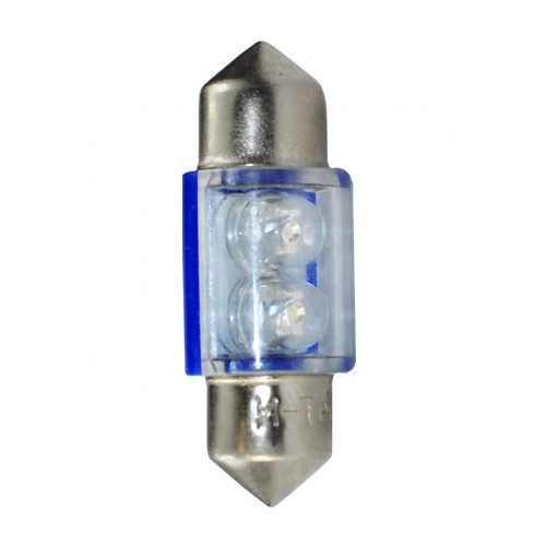 31 mm  - 12V  2x3mm Led Flux  P : 0.40 W  Bleu