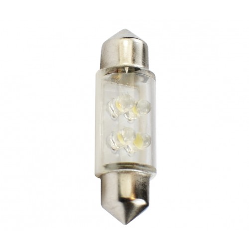 Blister 2 ampoules à LED C5W - 36mm - 12V - 0.27W - 4*3 mm Led Flux - Blanc