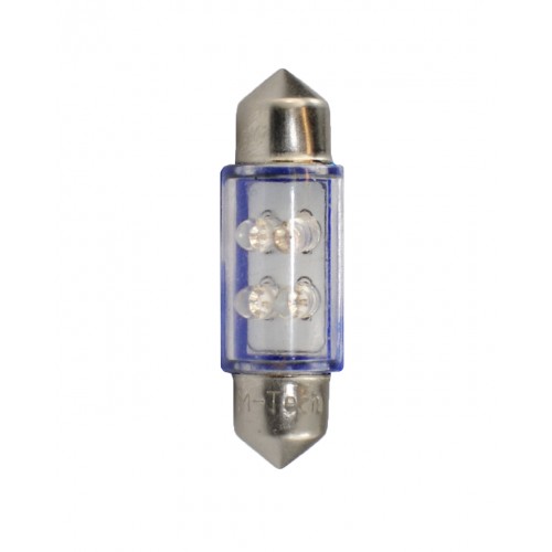 Blister 2 ampoules à LED C5W - 36mm - 12V - 0.27W - 4*3 mm Led Flux - Bleu