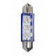 Blister 2 ampoules à LED C5W - 41mm - 12V - 0.37W - 6*3 mm Led Flux - Bleu