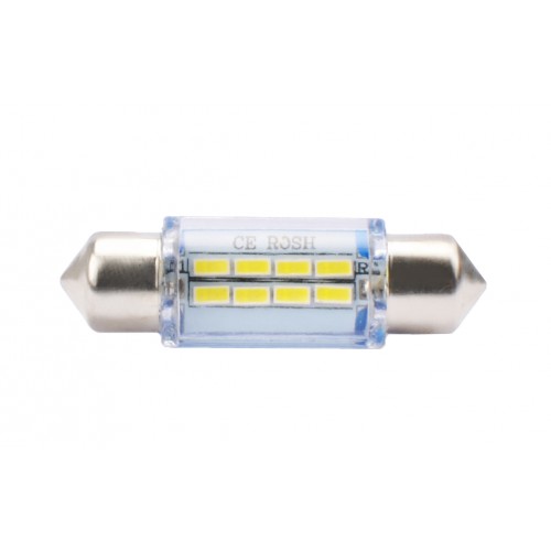 Blister 2 ampoules à LED C5W - 36mm - 12V - 0.70W - 8 x SMD - Blanc