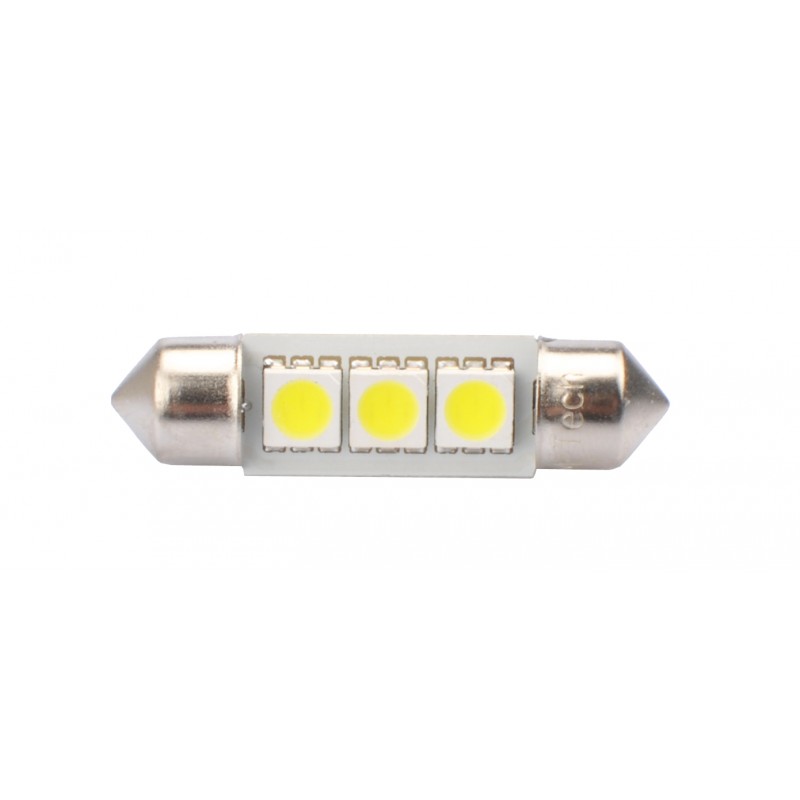 Blister 2 ampoules à LED C5W - 36mm - 12V - 0.72W - 3 x SMD 5050 Canbus - Blanc