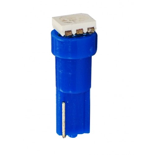Blister 2 ampoules à LED T5 - 12V - 0.24W - 1 x SMD 5050 - Bleu