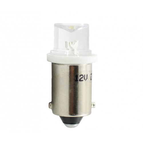 Blister 2 ampoules à LED T4W Ba9s - 12V - 0.29W - Led Fluw 5 mm Concave - Blanc