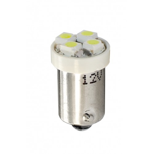 Blister 2 ampoules à LED T4W Ba9s - 12V - 0.32W - 4 x SMD 3528 - Blanc
