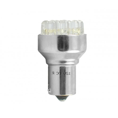 Ba15s- P21W  12V  12x Led Flux 5mm  P : 1.203W  Blanc