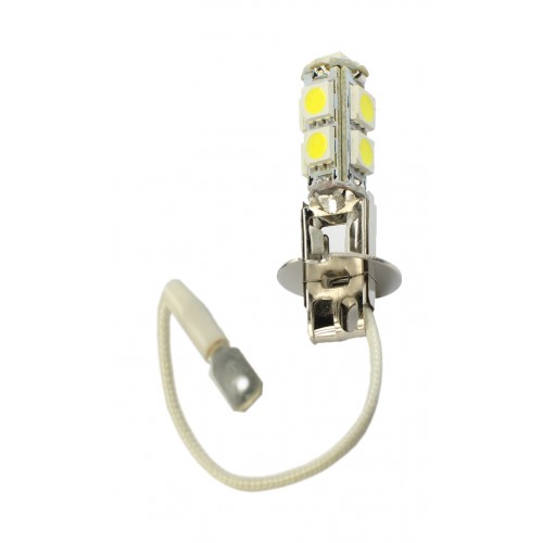 Blister 1 ampoule projecteur à LED H3 - 12V - 1.44W - 9 x SMD5050 - Blanc