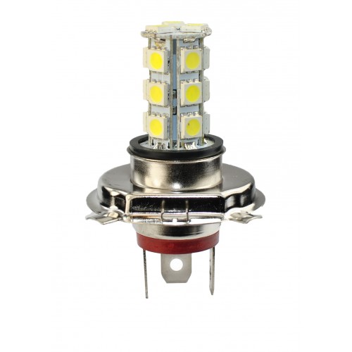 Blister 1 ampoule projecteur à LED H4 - 12V - 4.32W - 18 x SMD5050 - Blanc