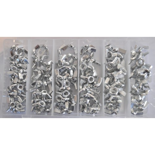 Assortiment 150 écrous papillons M5 - M6 - M8