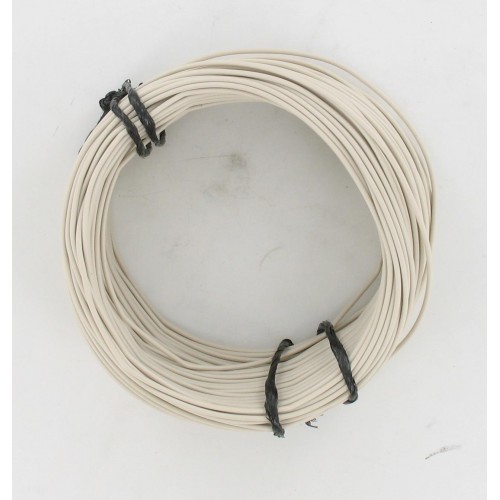 Rouleau de 50 mètres de fil électrique tressé BLANC 7/10 : 1 x 0.50 mm²