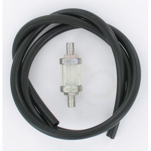 Kit durite essence 1 mètre 8x12 noire + Filtre essence cylindrique D8