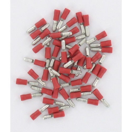 Sachet de 50 Fiche mâle ronde isolée 0,5-1,5mm² fiche D4