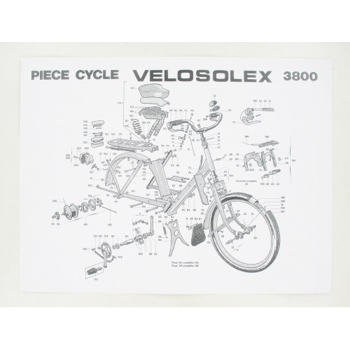 Affiche nomenclature 400x300mm partie Cycle Solex 3800