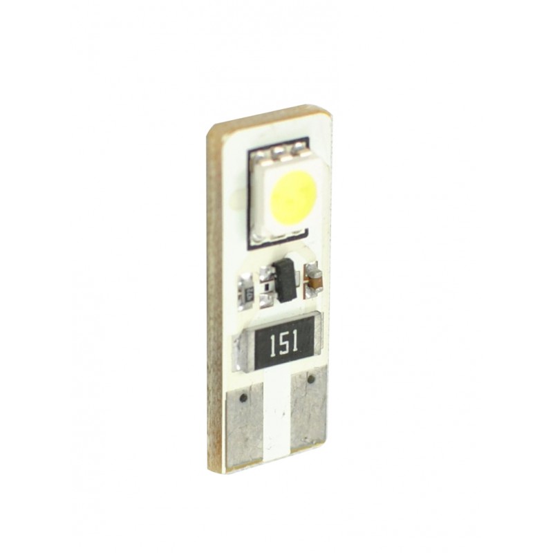 T10  12V  2 x SMD 5050 Canbus  P : 0.48 W  Blanc