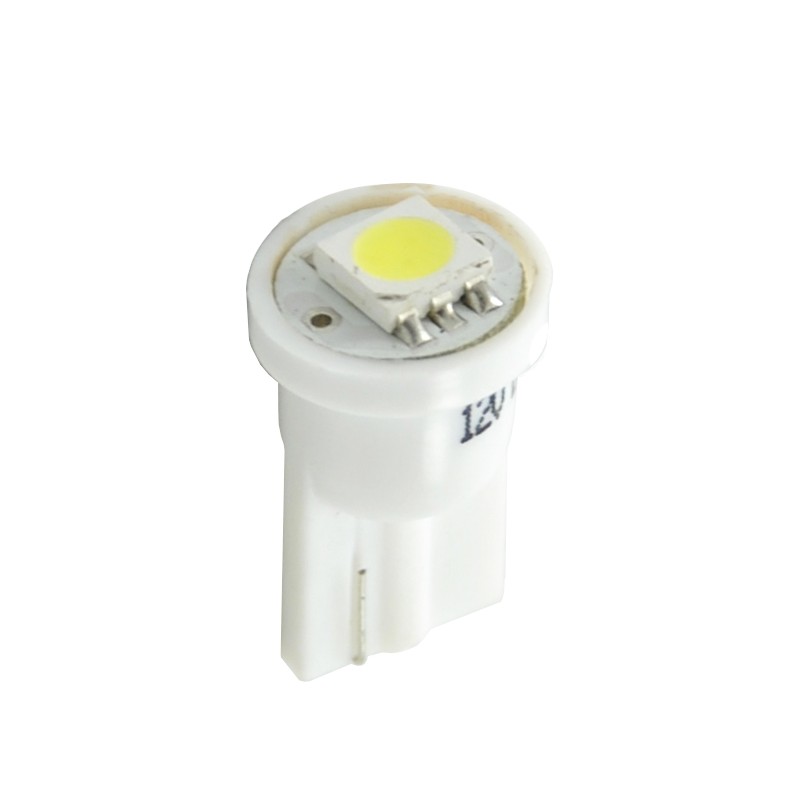 T10  12V  1 x SMD 5050  P : 0.24 W  Blanc