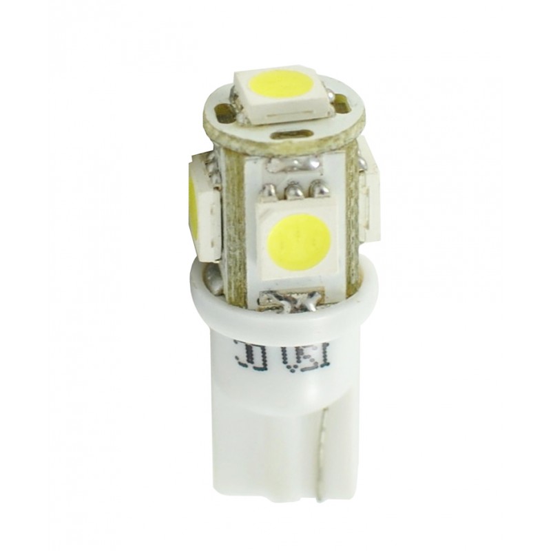 T10  12V  5 x SMD 5050  P : 1.20 W  Blanc