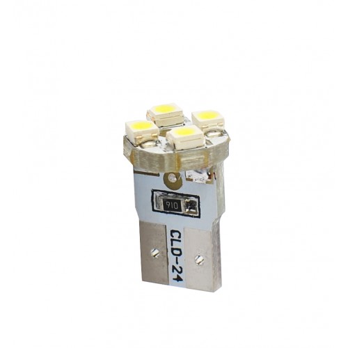 Blister 2 ampoules à LED W5W - T10 - 12V - 0.35 W - 4 x SMD 3528 - Blanc