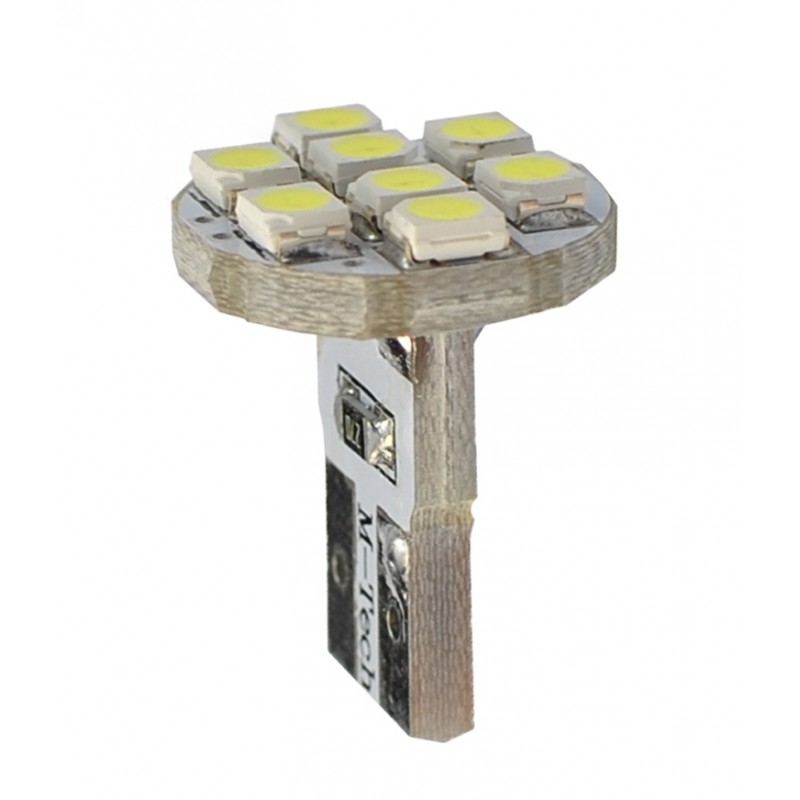 T10  12V  8 x SMD 3528  P : 0.64 W  Blanc