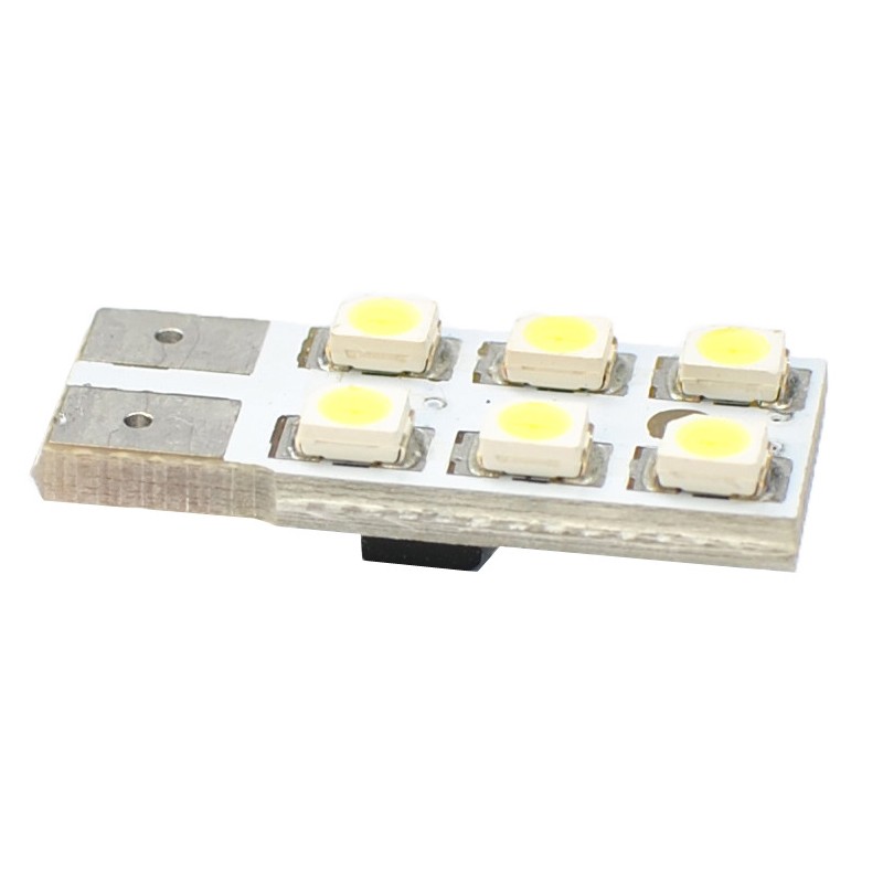 T10  12V  6 x SMD 3528  P : 0.48 W  Blanc