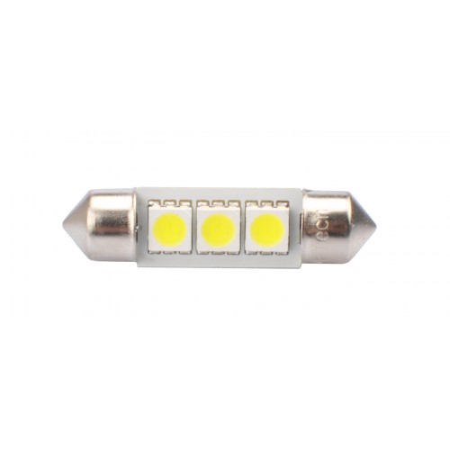 Blister 2 ampoules à LED C5W - 36mm - 12V - 0.72W - 3 x SMD 5050 Canbus - Blanc