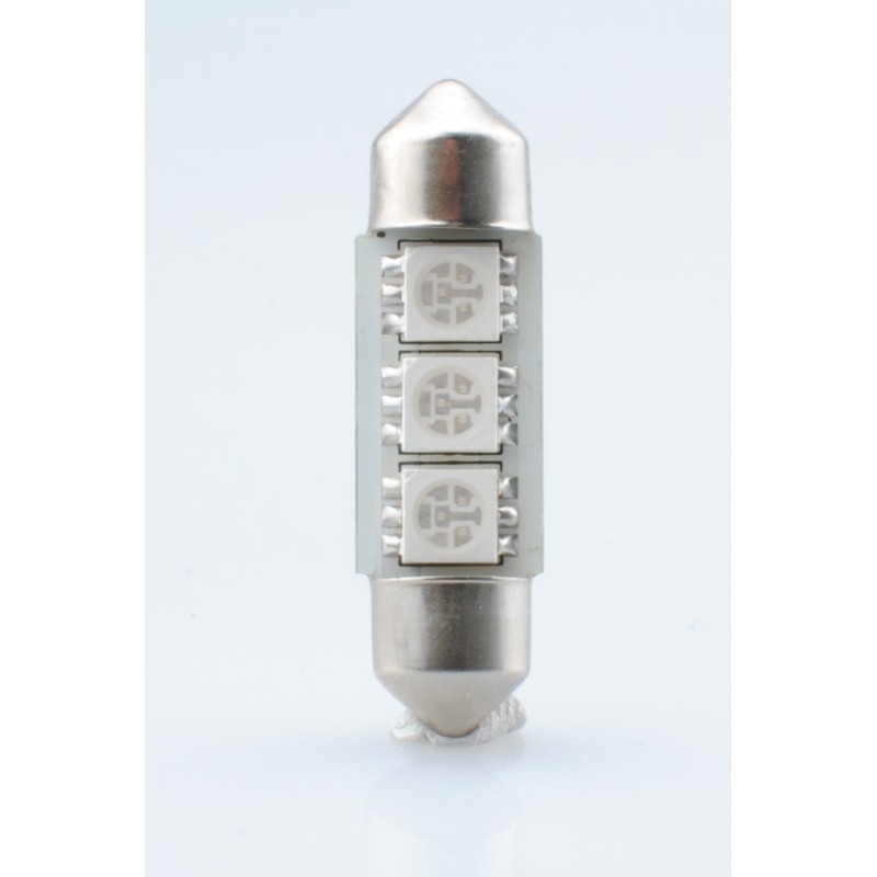 Lot De 2 Ampoules LED M-Tech LB085 - Blanc - 12V - Type C5W 36mm - 8 SMD - Pour Véhicule - 7