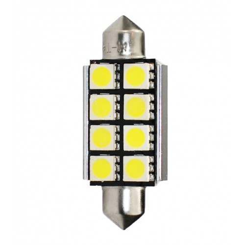 41 mm  - 12V  8 x SMD 5050 Canbus   P : 1.92 W  Blanc