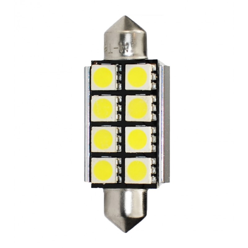 41 mm  - 12V  8 x SMD 5050 Canbus   P : 1.92 W  Blanc