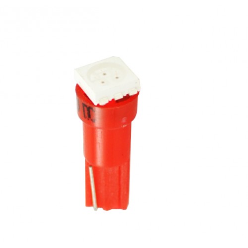 Blister 2 ampoules à LED T5 - 12V - 0.24W - 1 x SMD 5050 - Rouge