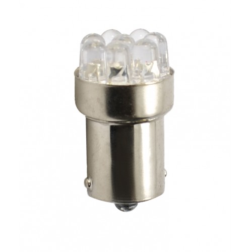 Blister 2 ampoules à LED S25 Ba15s P21W - 12V - 1.025W - 12 x Led Flux 5mm - Blanc