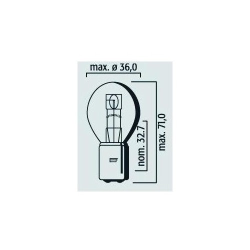 Ampoule Lampe phare code symétrique BA20d 12V 25/25W