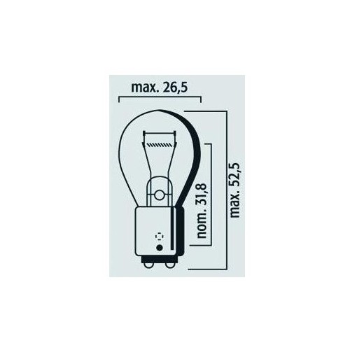 Lampe 12V 21/5W BAY15d Rouge