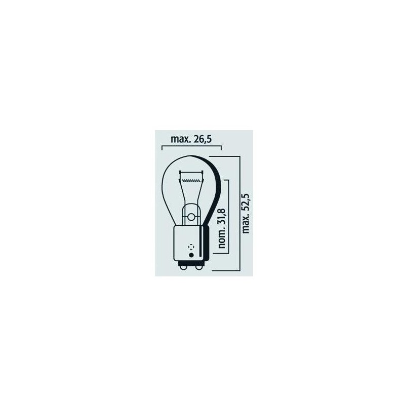 Lampe 12V 21/5W BAY15d Rouge