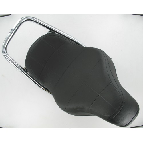 Selle CHOPPER noire adaptable Peugeot 103 avec sérigraphie