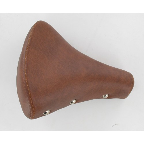 Selle marron 2 ressorts chromés adaptable Cyclomoteur / Solex