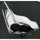 Selle CHOPPER blanche adaptable Peugeot 103 avec marquage