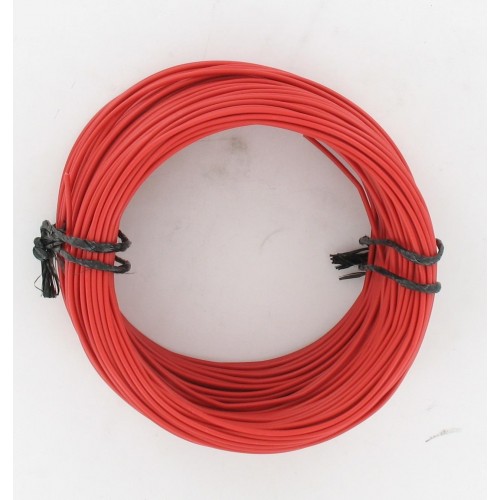 Rouleau de 50 mètres de fil électrique tressé ROUGE 9/10 : 1 x 0.75 mm²