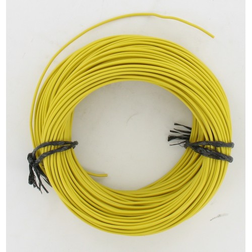 Rouleau de 50 mètres de fil électrique tressé JAUNE 9/10 : 1 x 0.75 mm²