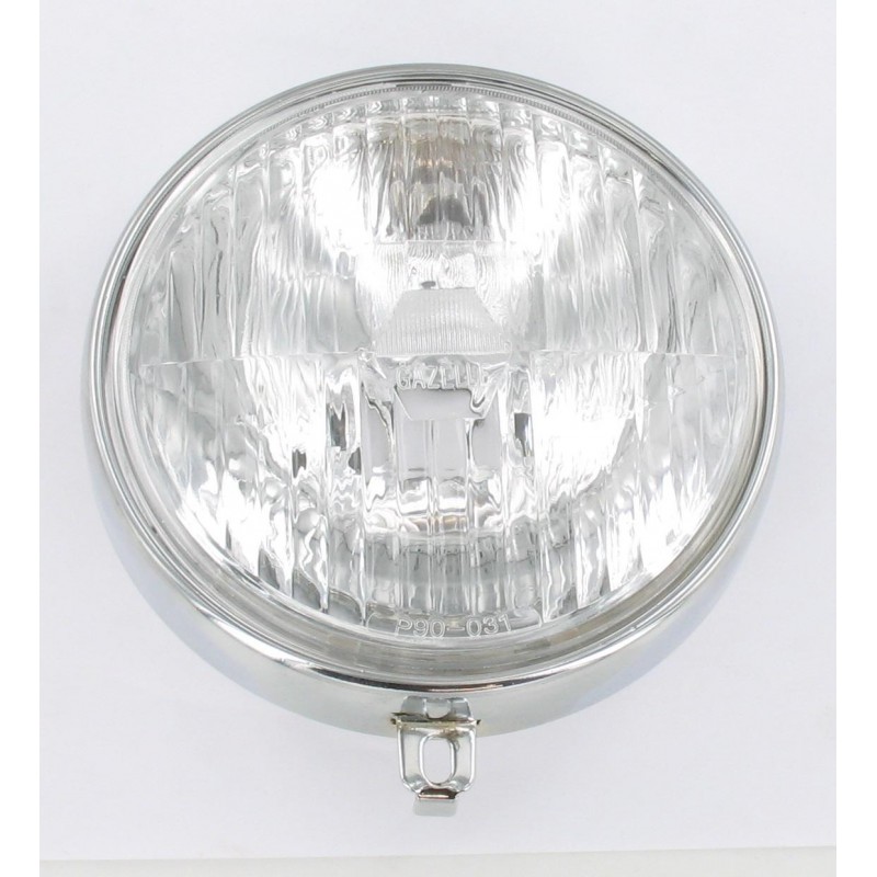 Phare Avant Rond Noir Cerclage Chromé Pour MBK 51 Swing | Optique Mobylette Neuve
