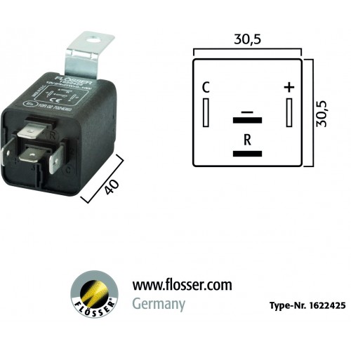 Centrale clignotante universelle 4 fiches 12V 2/4x21W SAE Standard Flosser