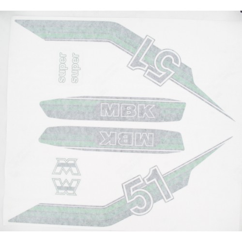 Planche 8 autocollants Vert MBK 51 Super